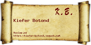 Kiefer Botond névjegykártya